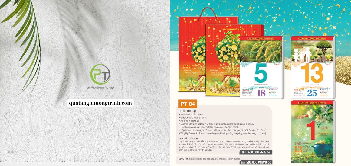 Bộ lịch Tết Gieo Mầm Tài Lộc mang phong cách hiện đại, bền vững