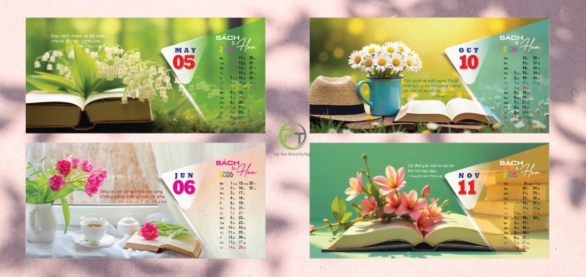 Các Mẫu Lịch Tết Sách Và Hoa Được Ưa Chuộng Nhất Hiện Nay