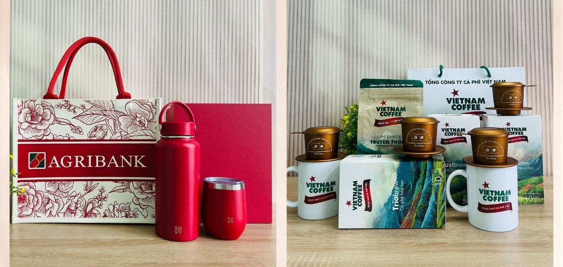 Quà Tết in logo doanh nghiệp thiết kế theo yêu cầu