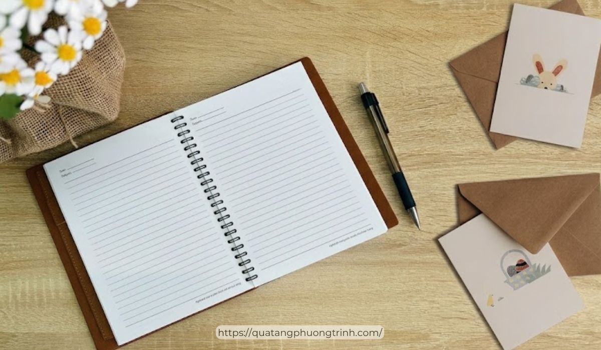 Mẫu quà sổ tay kèm thiệp mừng ngọt ngào dành tặng chị gái ngày 20/10