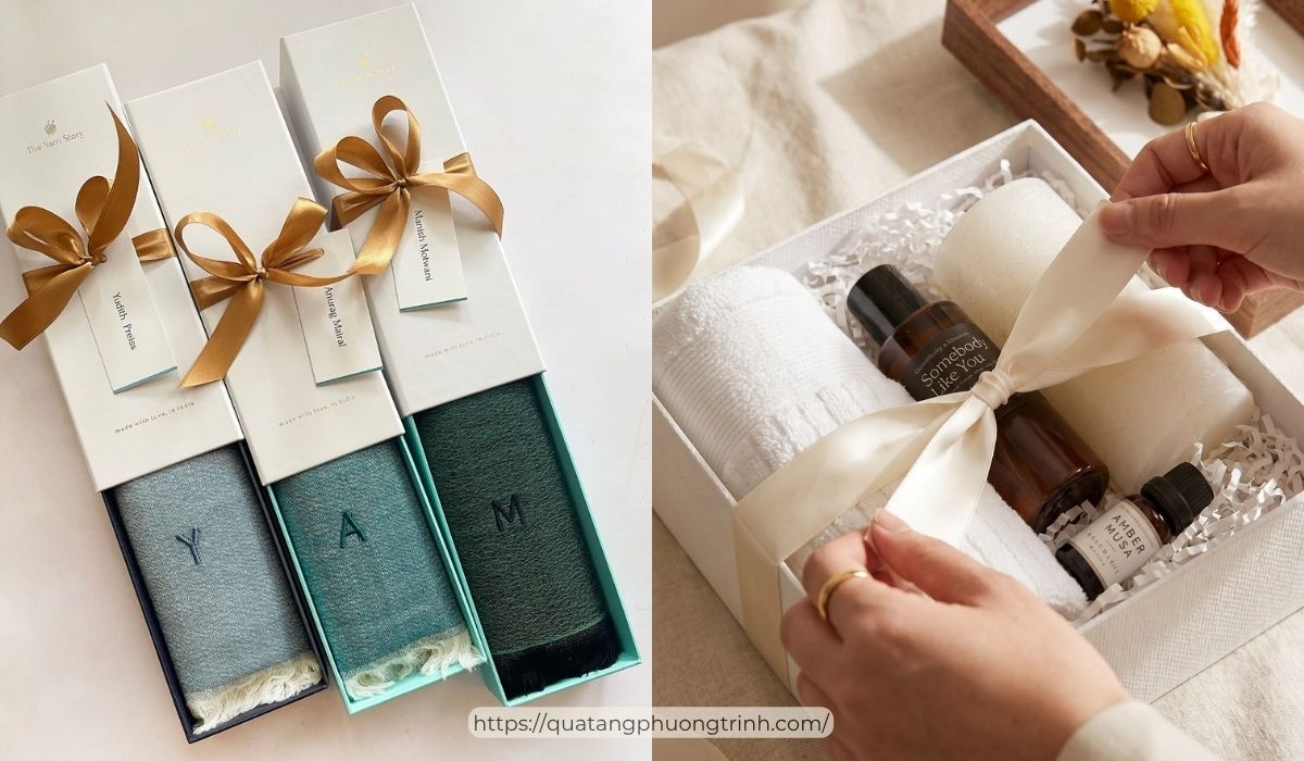Gợi ý quà tặng 20/10 cho bạn thân nữ giới với set quà kết quà kết hợp khăn tắm cao cấp