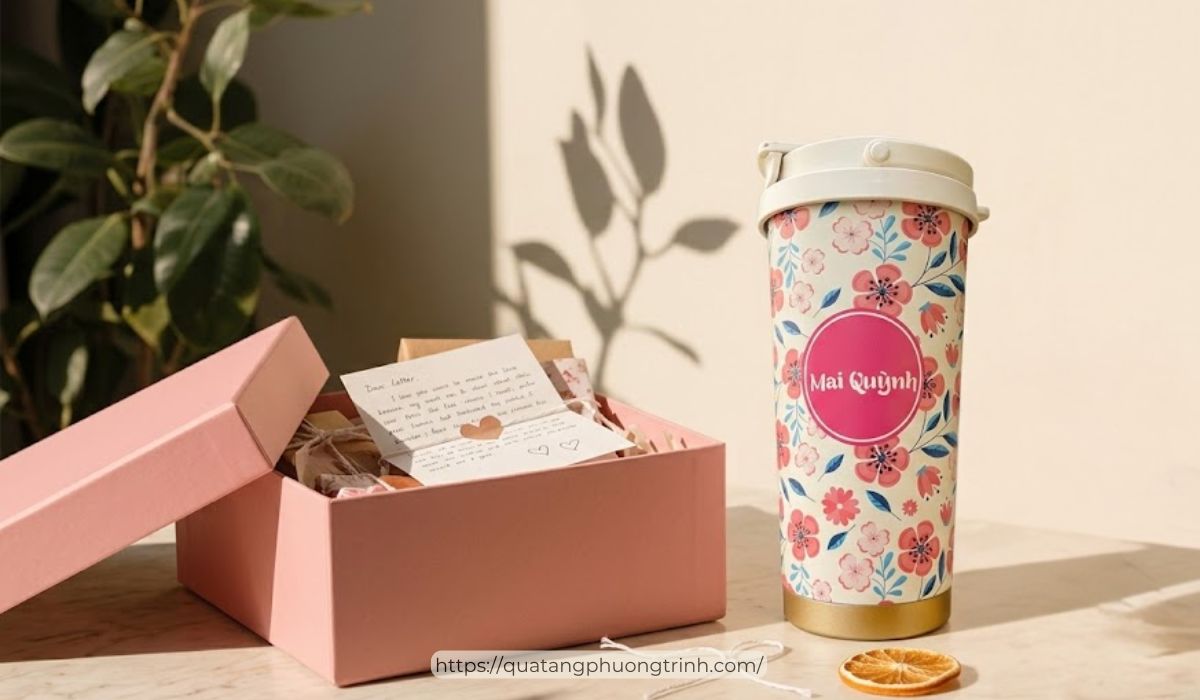 Mẫu ly giữ nhiệt phiên bản ngọt ngào dễ thương dành tặng bạn thân nữ giới ngày 20/10