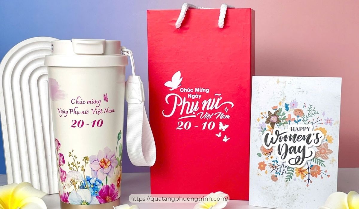 Bình giữ nhiệt in logo - quà tặng doanh nghiệp dành cho nhân viên nữ ngày 20/10