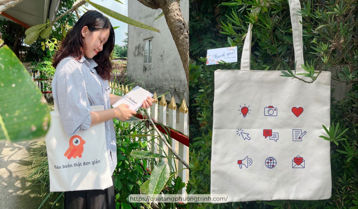 Chọn quà tặng 20/10 cho chị gái thích thời trang với túi vải canvas in ấn thời trang và tiện lợi