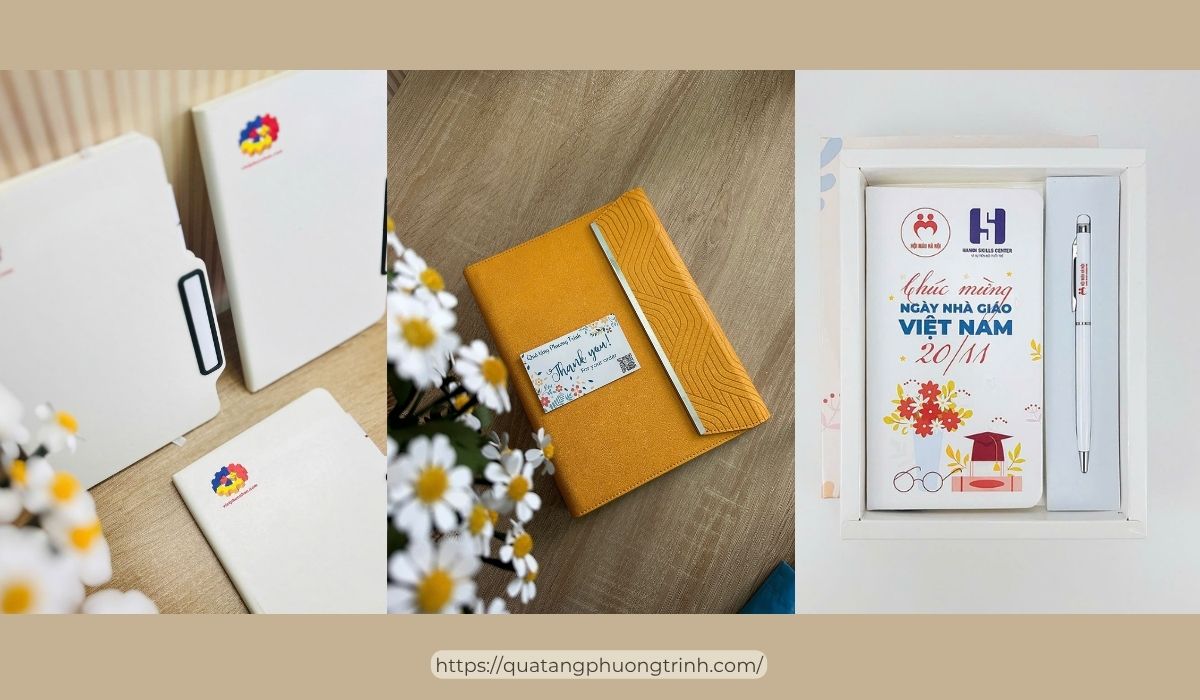 Set quà tặng sổ tay và bút ký cao cấp dành tặng cô giáo 20/10 do Quà tặng Phương Trinh cung cấp