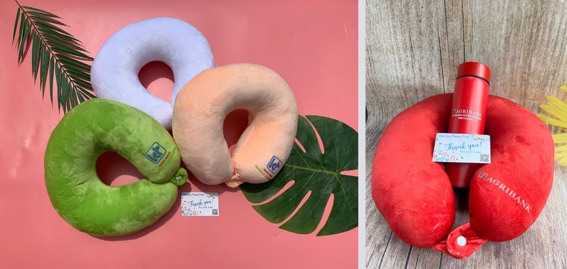 Gối cổ chữ U in logo quà tặng đại biểu tại Quà tặng Phương Trinh