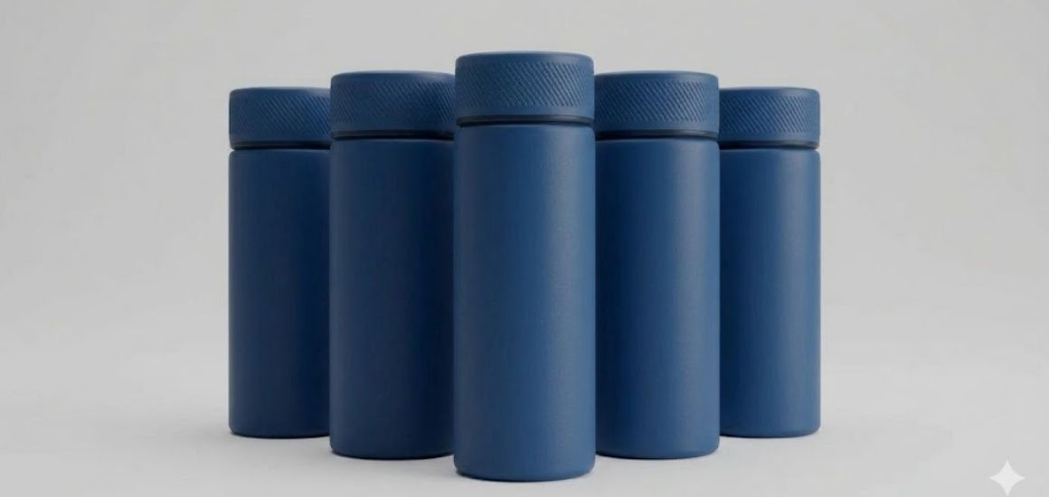 Bình giữ nhiệt màu xanh thanh niên in logo đại hội đoàn