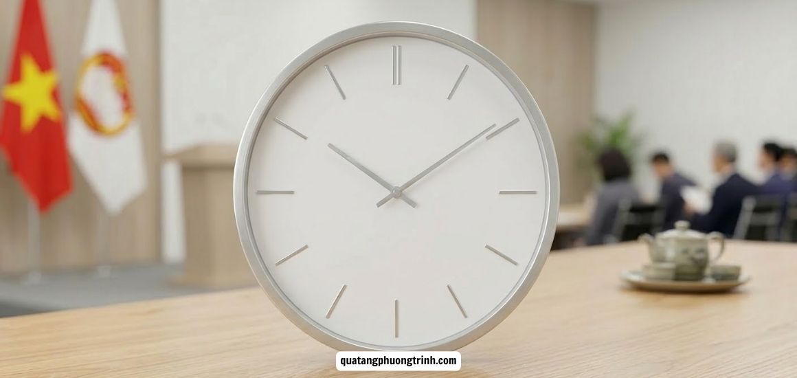 Mẫu đồng hồ treo tường in hình ảnh đại hội mặt trận tổ quốc