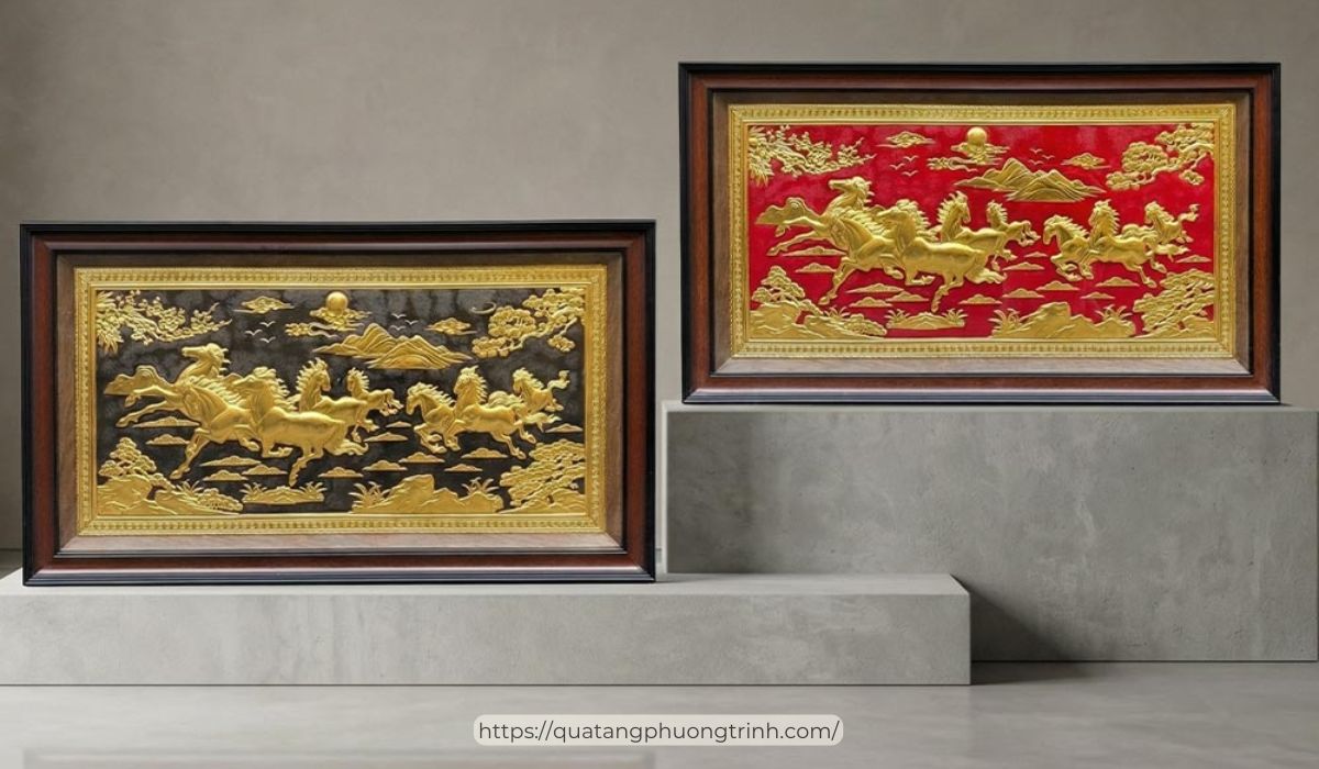 Tranh dát vàng Mã đáo thành công cao cấp - quà tặng khai trương công ty ý nghĩa được ưa chuộng