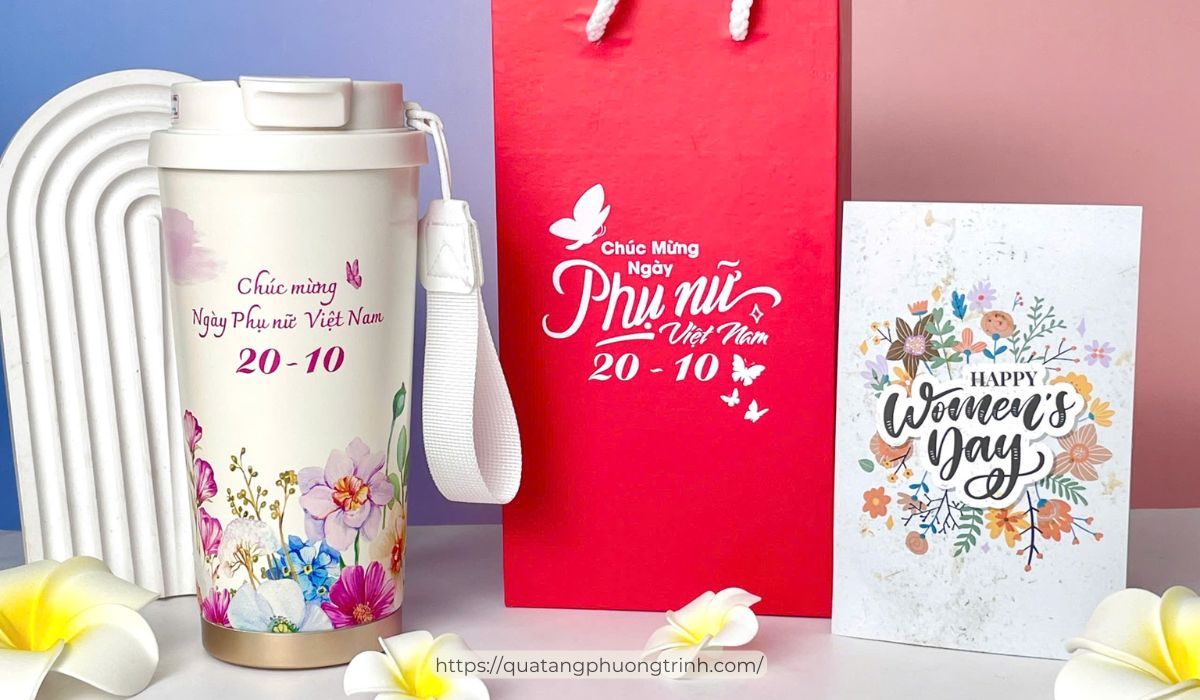 Set bình giữ nhiệt hoạ tiết nhã nhặn dành tặng mẹ nhân ngày 20/10