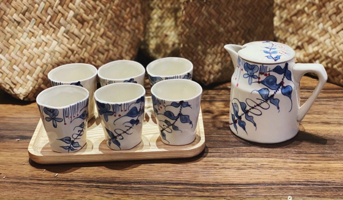Bộ bình tách uống trà từ gốm sứ cao cấp - Quà tặng Phương Trinh