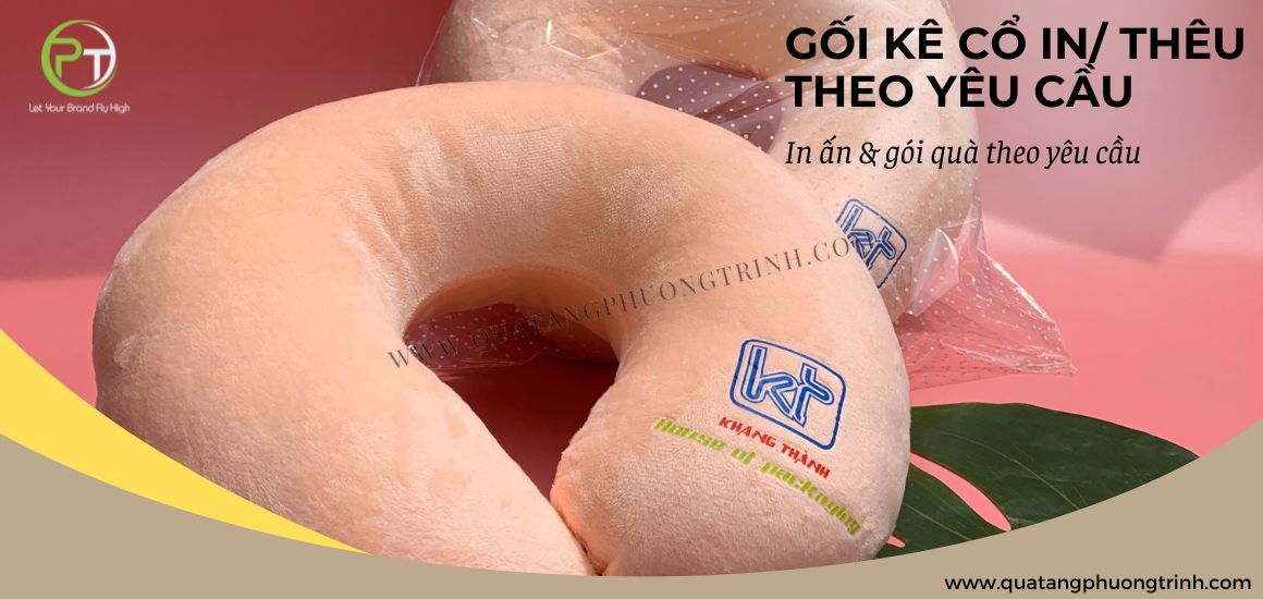 Quà tặng Gối cổ in thêu theo yêu cầu