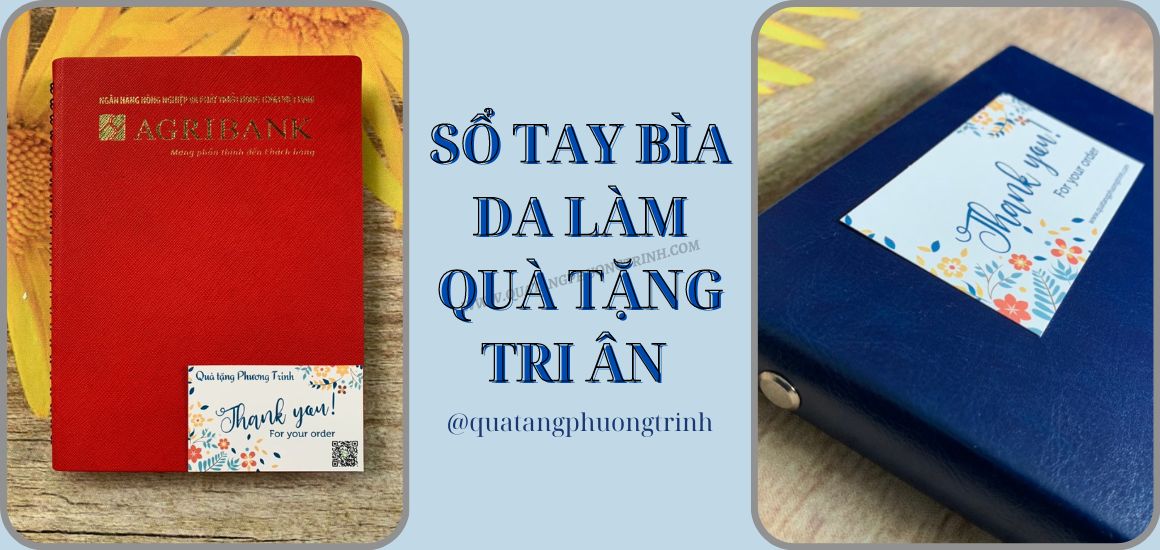 Sổ tay bìa da làm quà tặng tri ân thông dụng cho khách của ngân hàng 